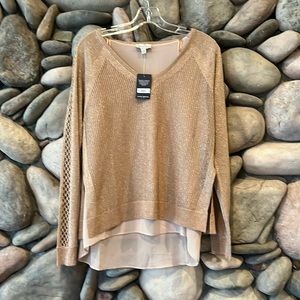 NWT Lucky Brand Glittery Long Sleeve Lightweight Shirt - Size M